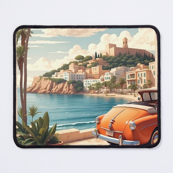 Item preview, Ibiza Vintage Retro Travel Art designed and sold by Ceemko's Vintage Corner.