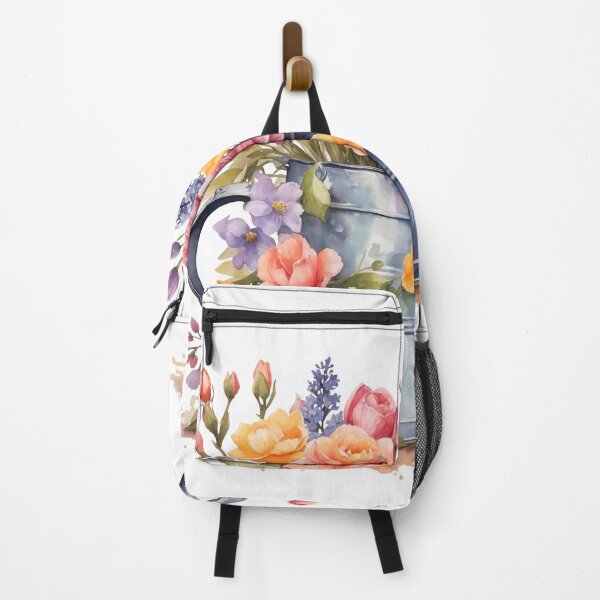 Item preview, Watercolor Spring Flowers in a watering can designed and sold by chathai.