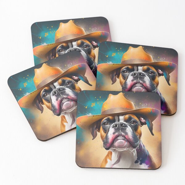 Item preview, Boxer Dog Picture With A Cowboy Hat designed and sold by Wolfheartart.
