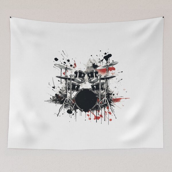 Item preview, Rhythmic Fusion: Unique Drum Kit Design for Drummers designed and sold by Pixelperfect1.