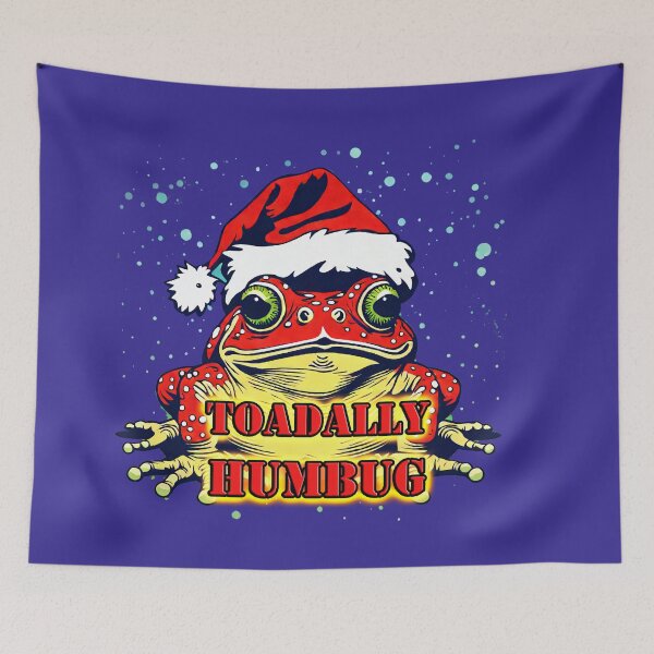 Item preview, TOADALLY HUMBUG - Festive Bah! Humbug Toad in a Santa Hat designed and sold by leyfinder.