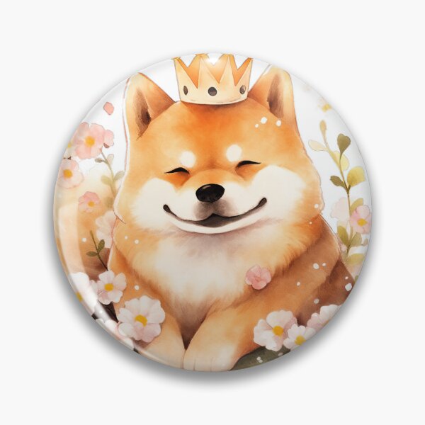 Artikelvorschau, Niedlicher Shiba Inu inmitten einer Blumensymphonie entworfen und verkauft von LittleLuvies.