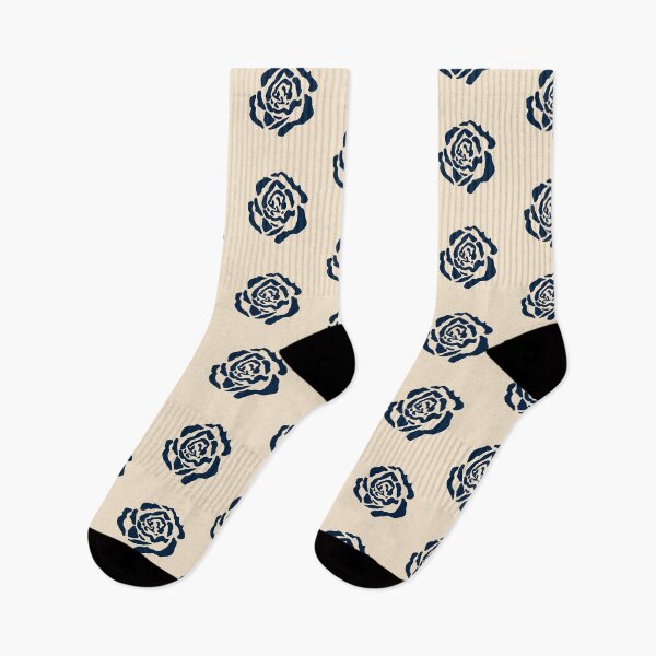 Item preview, Paris Patterns No. 90L. Rose Flower Art. Navy Cream Beige. Abstract. Jardin de Fleurs Collection…By Carraann designed and sold by CARRAANN.