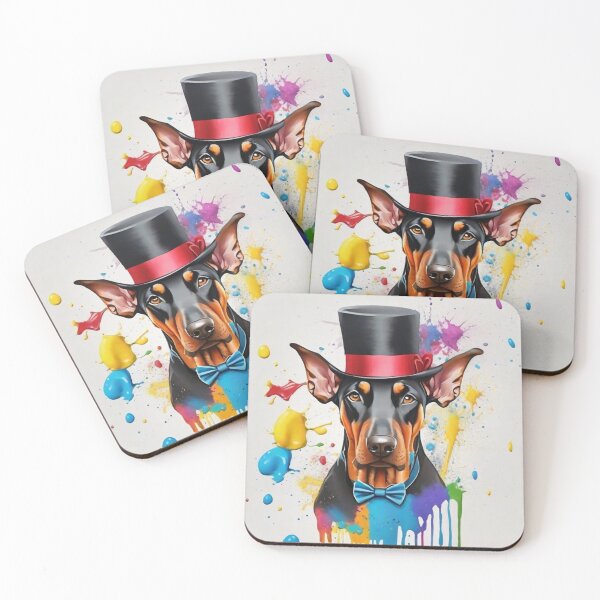 Item preview, Doberman Dog Portrait With Top Hat designed and sold by Wolfheartart.
