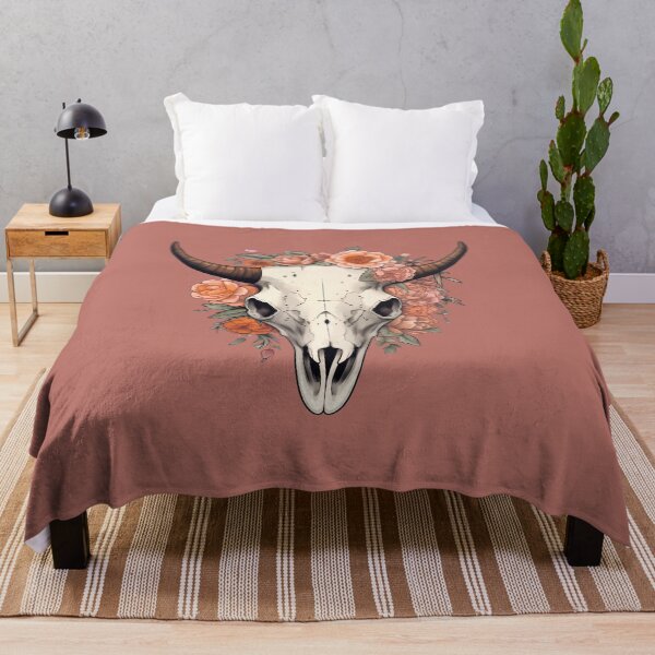 Item preview, Peachy Boho Cow Skull Floral and Greenery designed and sold by meganohm.