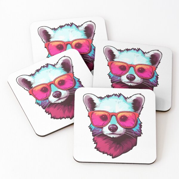 Item preview, Cute Colorful Ferret Wearing Sunglasses designed and sold by ReverseBleach.