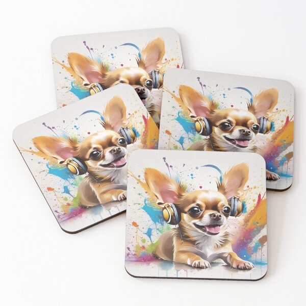 Item preview, Chihuahua Dog Portrait With Headphones designed and sold by Wolfheartart.