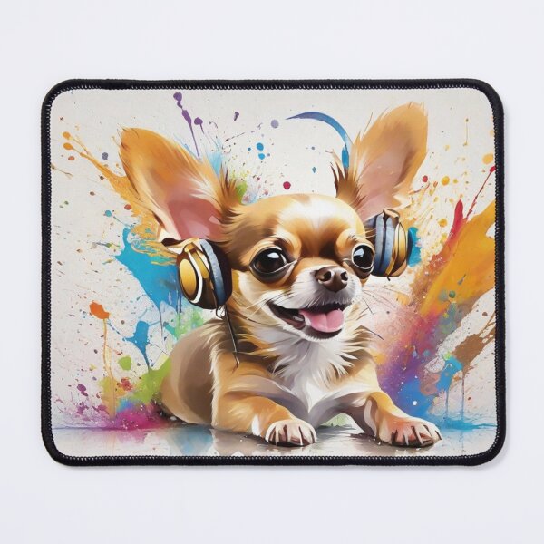 Item preview, Chihuahua Dog Portrait With Headphones designed and sold by Wolfheartart.
