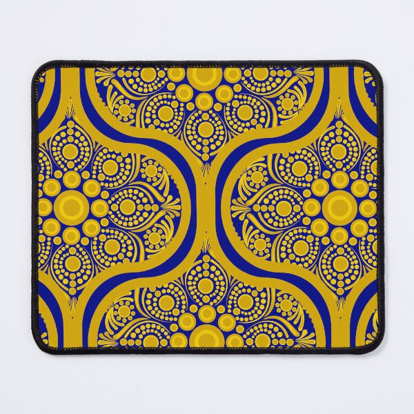 Item preview, Navy and Gold Night Blooming Buttercup Dot Mandala Ogee designed and sold by Triplicate Limited.