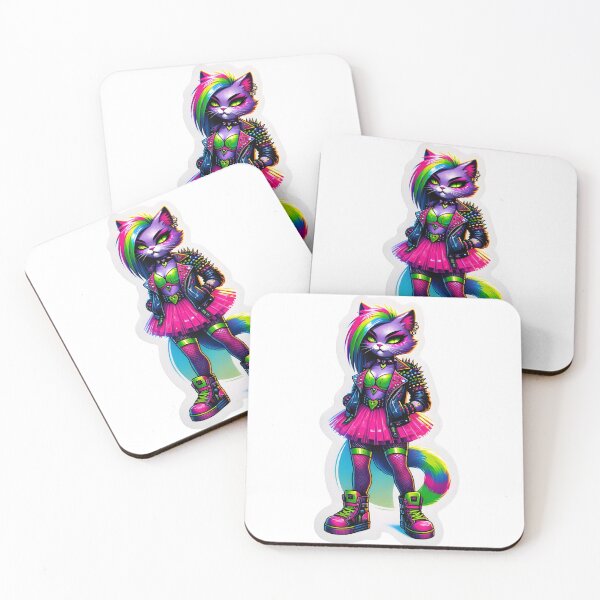 Item preview, Female Neon Punk Cat designed and sold by Mekone.