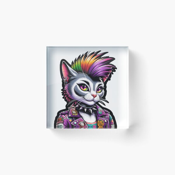 Item preview, Female Neon Punk Cat designed and sold by Mekone.