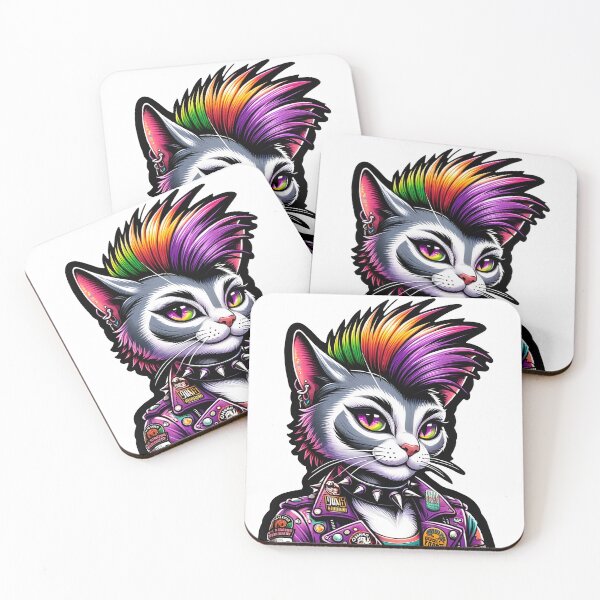 Item preview, Female Neon Punk Cat designed and sold by Mekone.