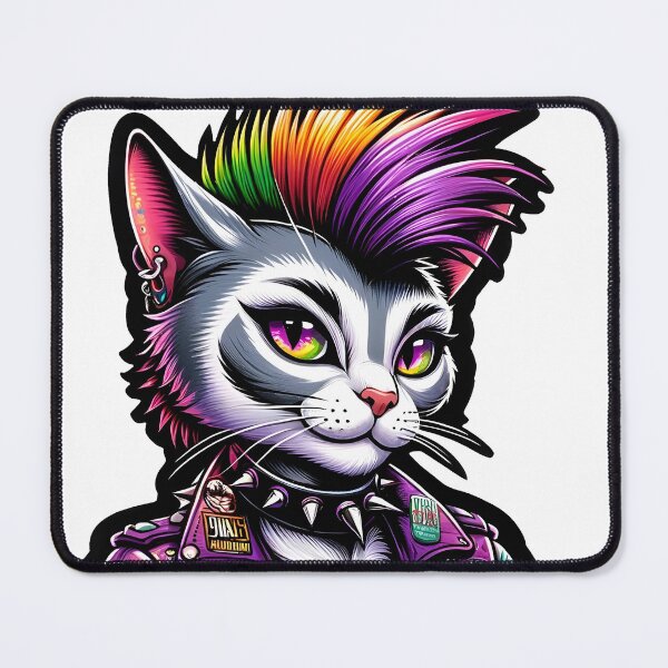 Item preview, Female Neon Punk Cat designed and sold by Mekone.