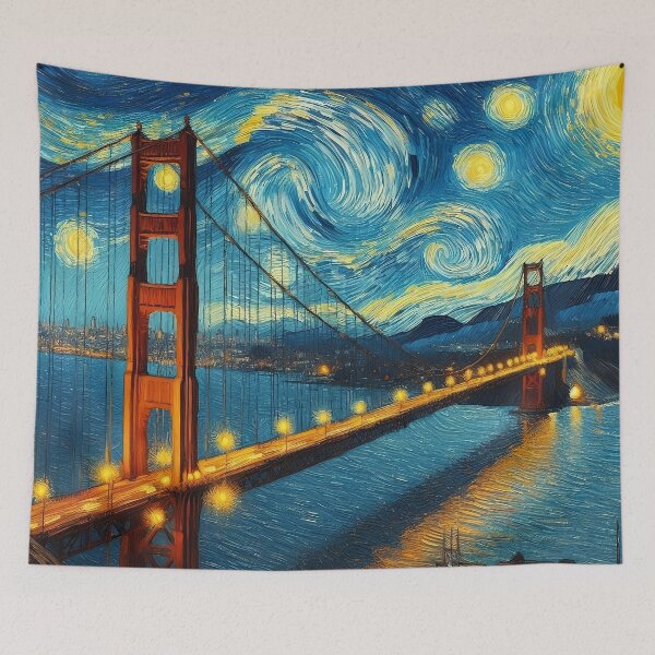 Item preview, The Golden Gate Bridge meets Starry Night designed and sold by Moodific.
