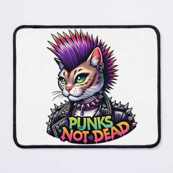 Item preview, Female Neon Punk Cat Punks Not Dead designed and sold by Mekone.