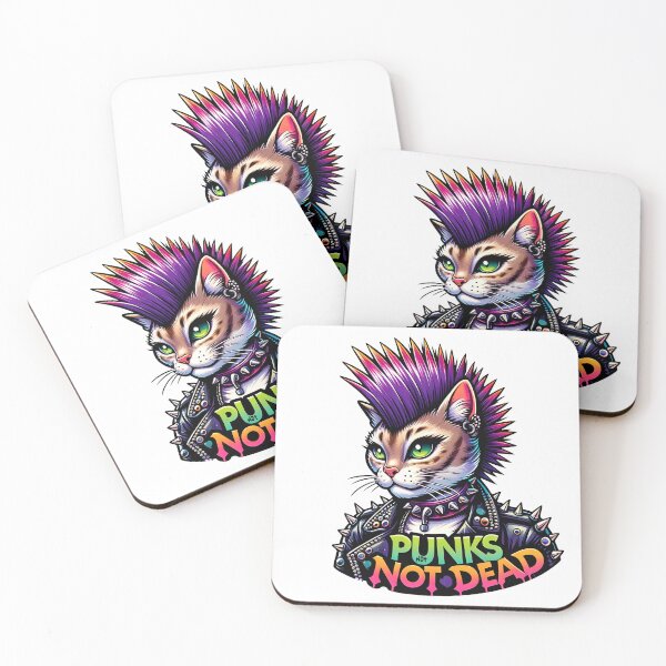 Item preview, Female Neon Punk Cat Punks Not Dead designed and sold by Mekone.