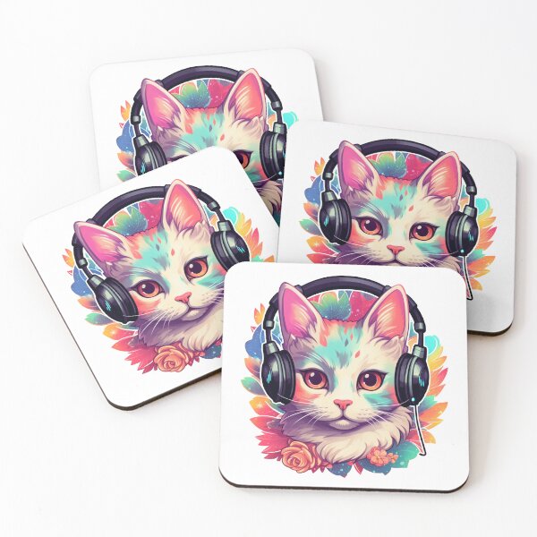 Item preview, Cute Kitten Wearing Headphones designed and sold by ReverseBleach.