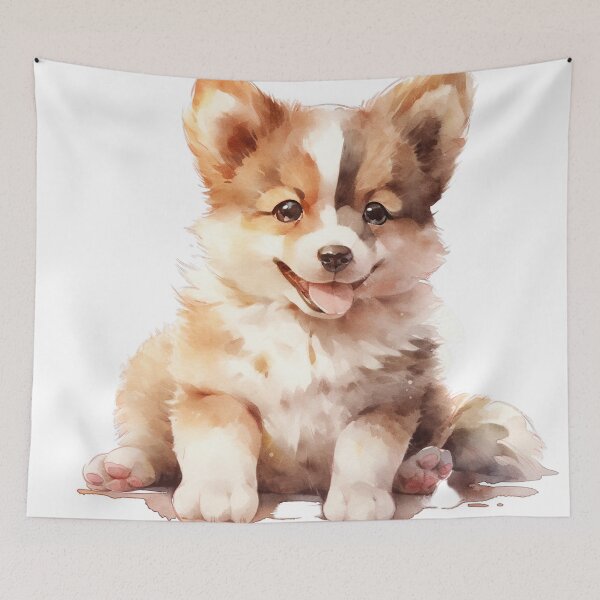Item preview, Cute Puppy with Playful Spirit and Wagging Joy designed and sold by LittleLuvies.