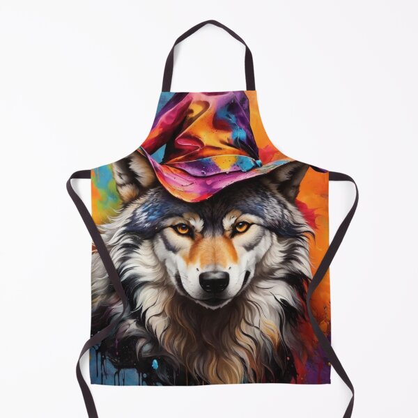 Item preview, Wolf Portrait Wearing a Halloween Hat designed and sold by Wolfheartart.