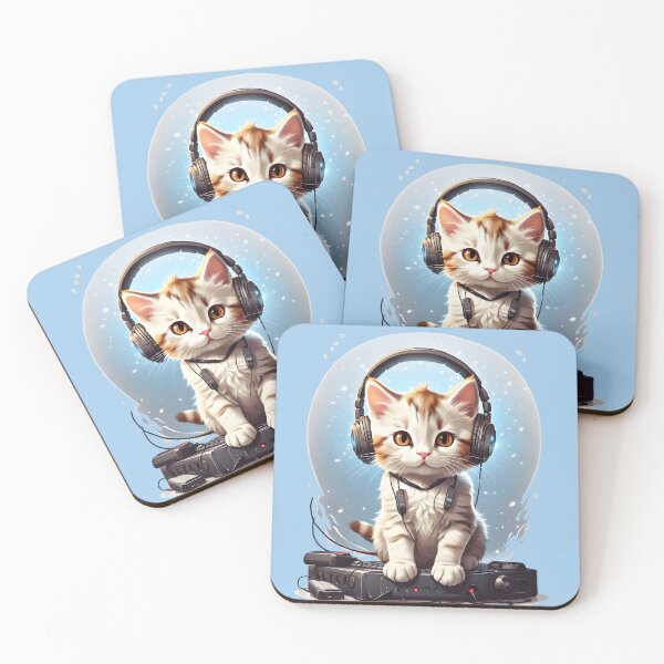 Item preview, Cat with headphones  designed and sold by MegDexShop.