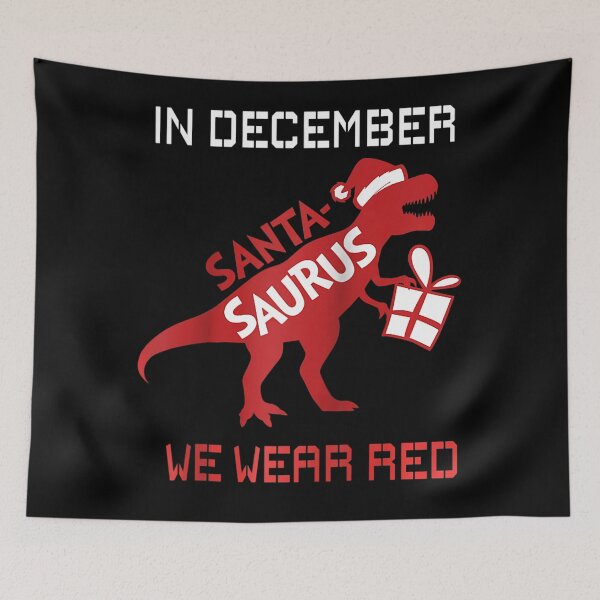 Item preview, In December We Wear Red HIV Awareness Dino Santa Christmas Raglan Baseball Tee designed and sold by EagmianPheolea.