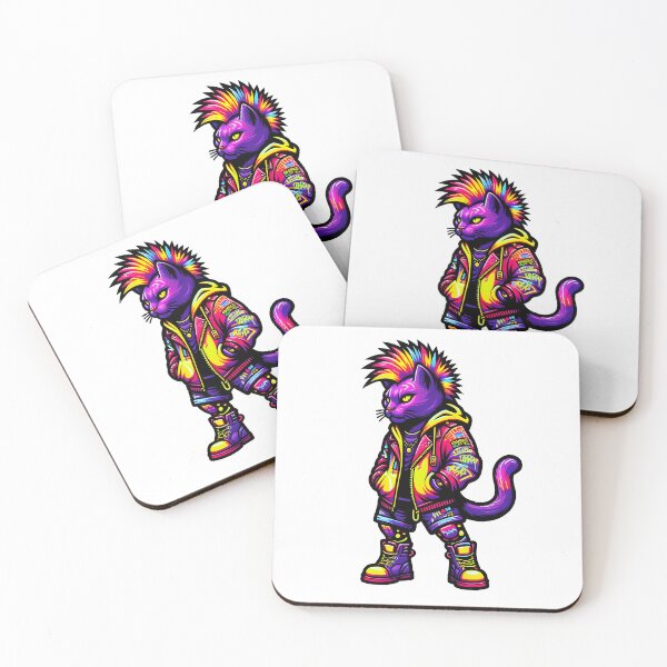 Item preview, male Neon Punk Cat Punks Not Dead designed and sold by Mekone.