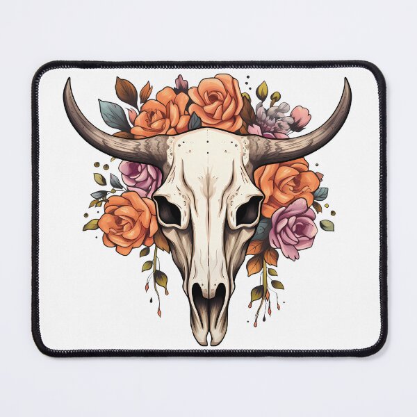 Item preview, Rustic Floral Ranch Boho Cow Skull designed and sold by meganohm.