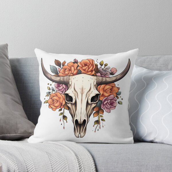 Item preview, Rustic Floral Ranch Boho Cow Skull designed and sold by meganohm.
