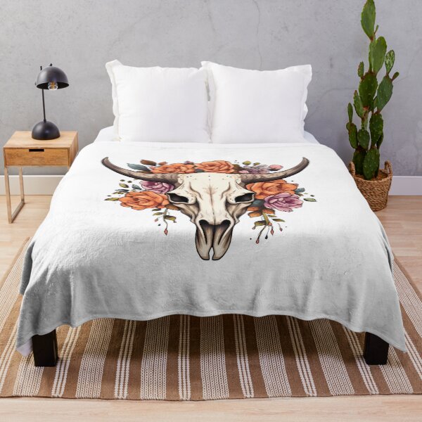 Item preview, Rustic Floral Ranch Boho Cow Skull designed and sold by meganohm.