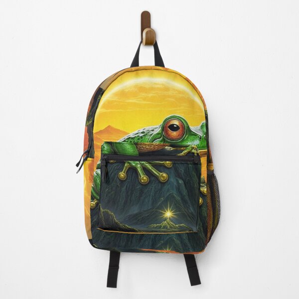 Item preview, Vintage sunsite cute frog on the mountain tip " funny  Frog pose  designed and sold by Obinne.