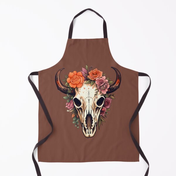 Item preview, Boho Cow Skull with Warm Tones and Florals designed and sold by meganohm.