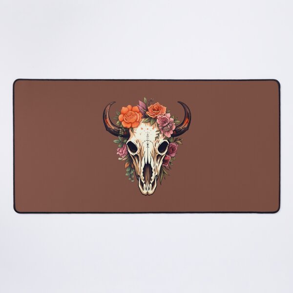 Item preview, Boho Cow Skull with Warm Tones and Florals designed and sold by meganohm.