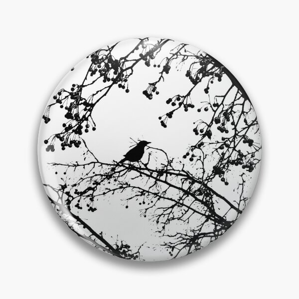 Aperçu de l'œuvre Oiseau dans les branches - Noir sur blanc créée et vendue par JasperVentures.