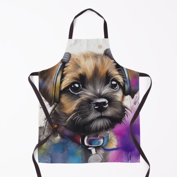 Item preview, Border Terrier Dog Portrait With Headphones designed and sold by Wolfheartart.