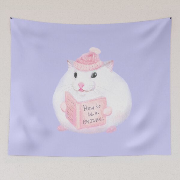 Item preview, Cute Watercolor Hamster Reading A Book, Wintery designed and sold by MissSonjaLe.