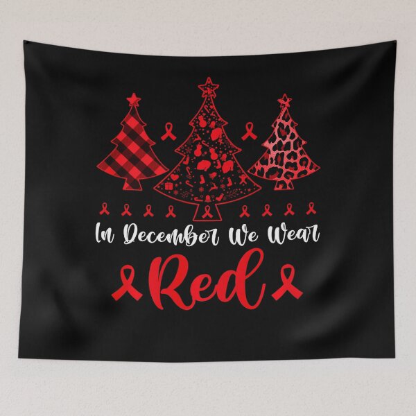 Item preview, In December We Wear Red Xmas Tree HIV AIDS Awareness Month designed and sold by EagmianPheolea.