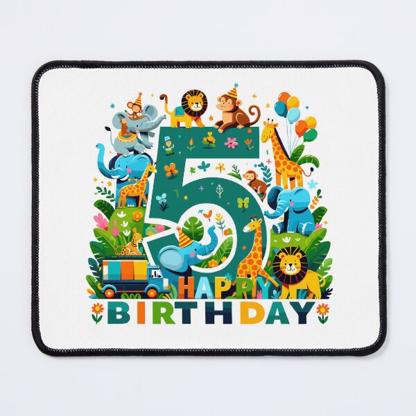 Item preview, Jungle Parade 5th Birthday Fun designed and sold by Jurady.