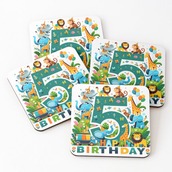 Item preview, Jungle Parade 5th Birthday Fun designed and sold by Jurady.