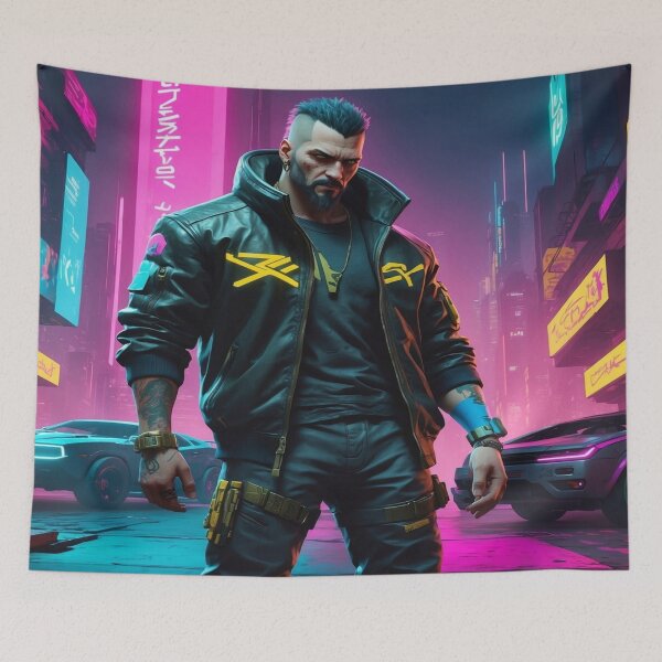 Item preview, Cyberpunk 2077 Game Characters - Stylised  Digital Illustration with Bold Colours  and Dynamic Poses designed and sold by luminamatrixart.