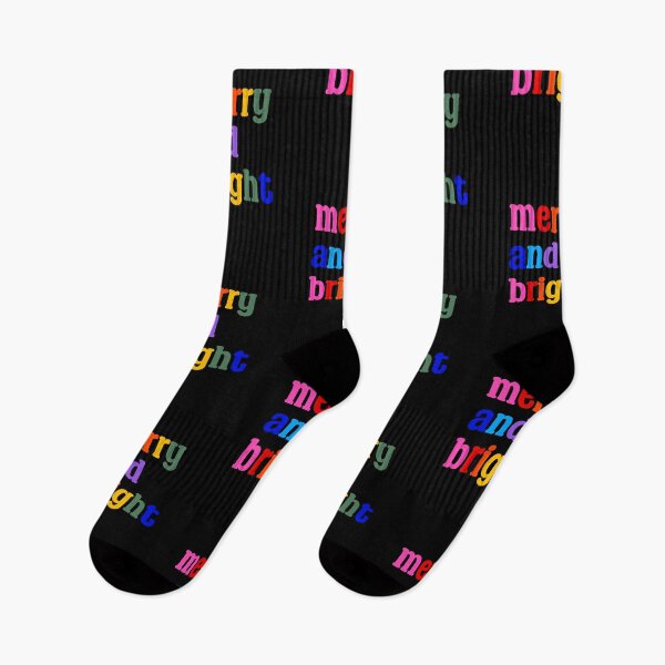 Item preview, Merry and Bright, Christmas, Rainbow, Typography designed and sold by OneThreeSix.
