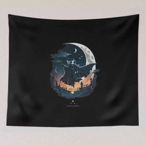 Item preview, Witch in medieval city and moon, Akelarre designed and sold by AkelarreDesigns.