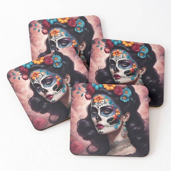 Item preview, Floral Sugar Skull Woman  designed and sold by HansiniDesigns.