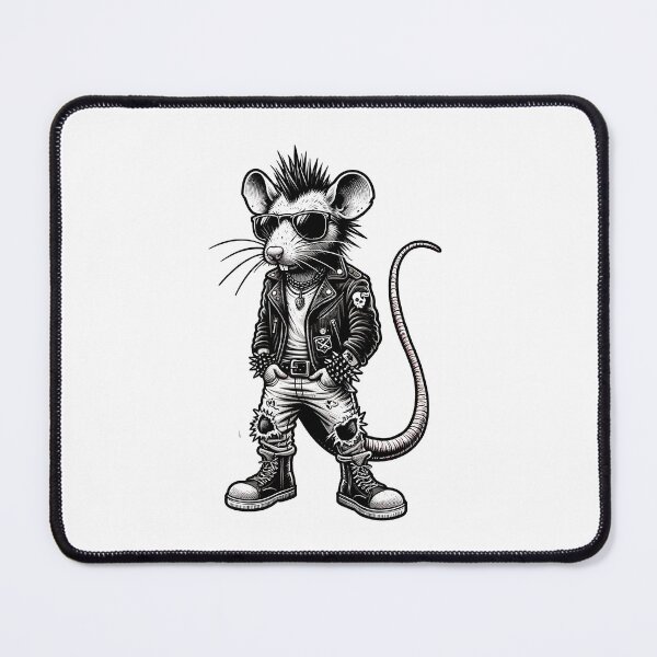 Item preview, Black and White Male Punk Rat Punks Not Dead designed and sold by Mekone.