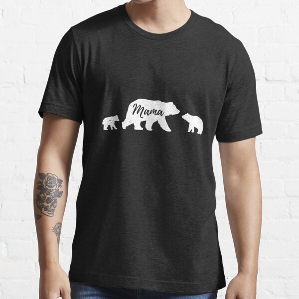 Cute Panda Mama Bear Shirt & Two Cubs Floral Love T-Shirt