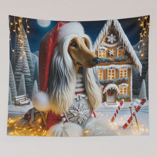 Item preview, Christmas Afghan Hound In A Winter Wonderland designed and sold by ZenEverAI.
