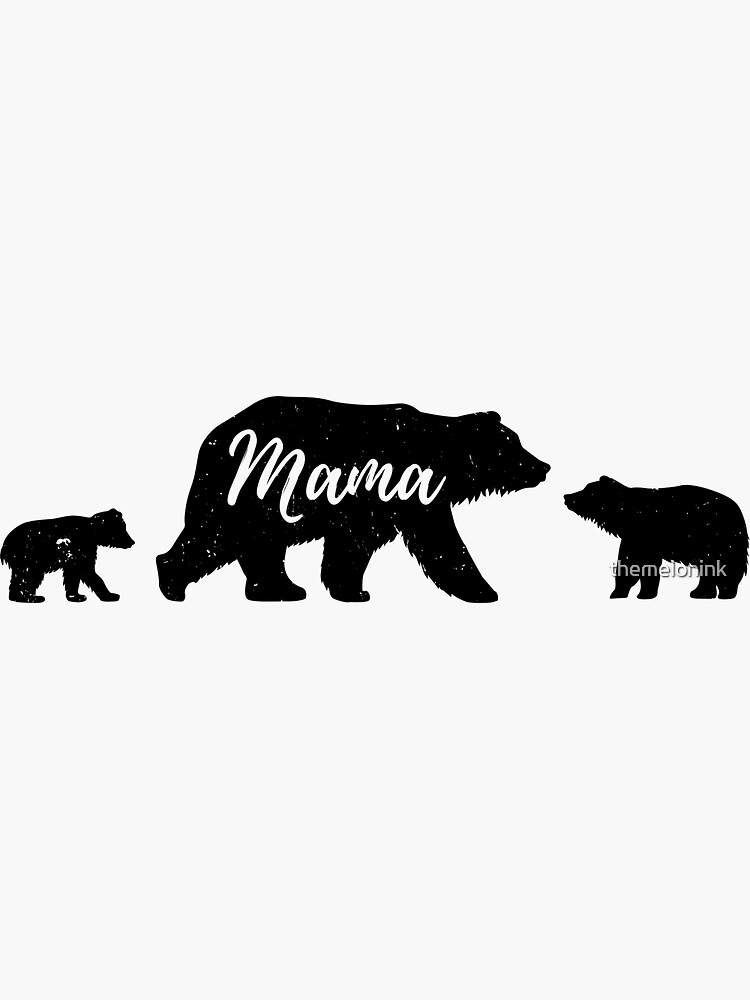 Floral Mama Bear, Mom of 2 Shirt,Mama Bear and 2 Cubs T-Shirt 