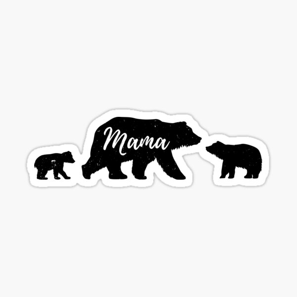 Download Mama Bear With 2 Cubs T Shirt Sticker By Themelonink Redbubble