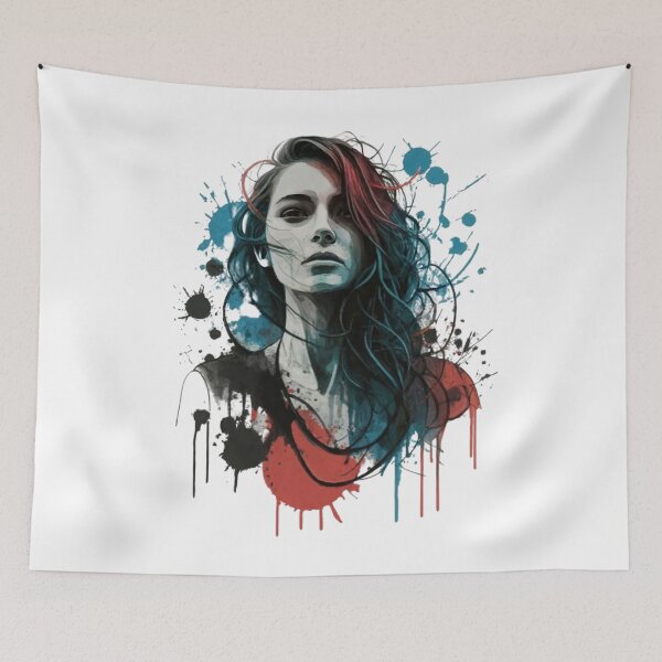 Item preview, Painted rebel woman watercolor splash no.1 designed and sold by QvDesigns.
