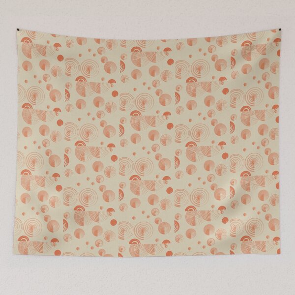 Item preview, Circles on fabric in orange designed and sold by CushyNest.