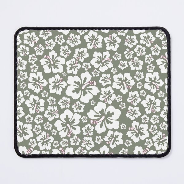 Item preview, White Hibiscus with Sage Green Background Pattern designed and sold by ottrain.